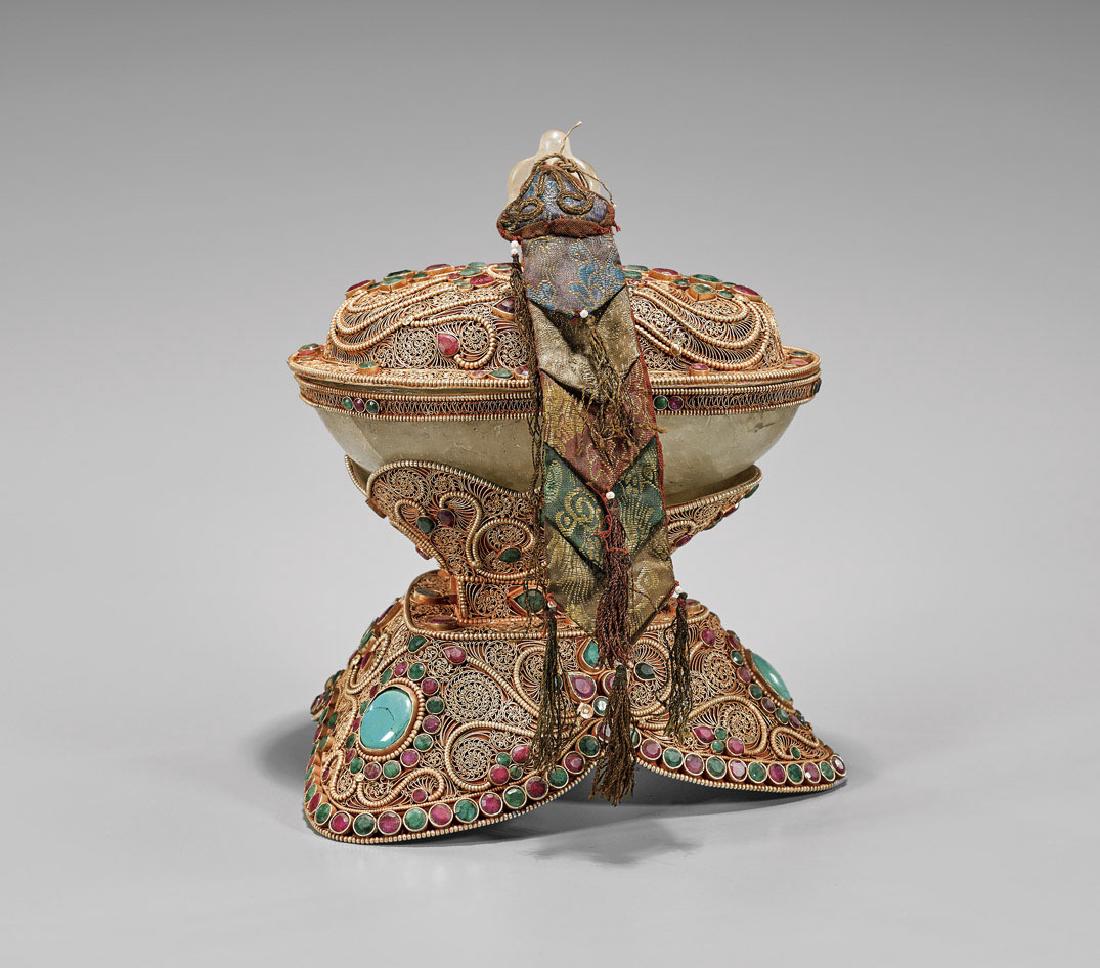 Large Jeweled Rock Crystal Kapala (1 of 3)