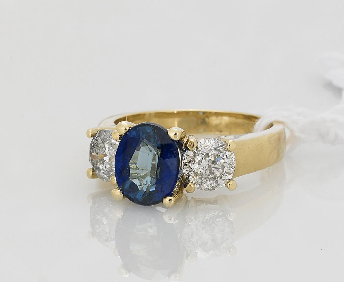 Sapphire, Diamond & 14K Yellow Gold Ring (1 of 1)