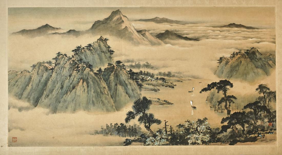 Massive Chinese Painting on Paper: Landscape (1 of 3)