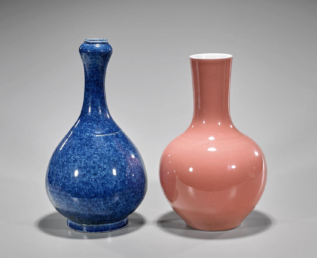 Two Qing-Style Glazed Porcelain Vases (1 of 2)