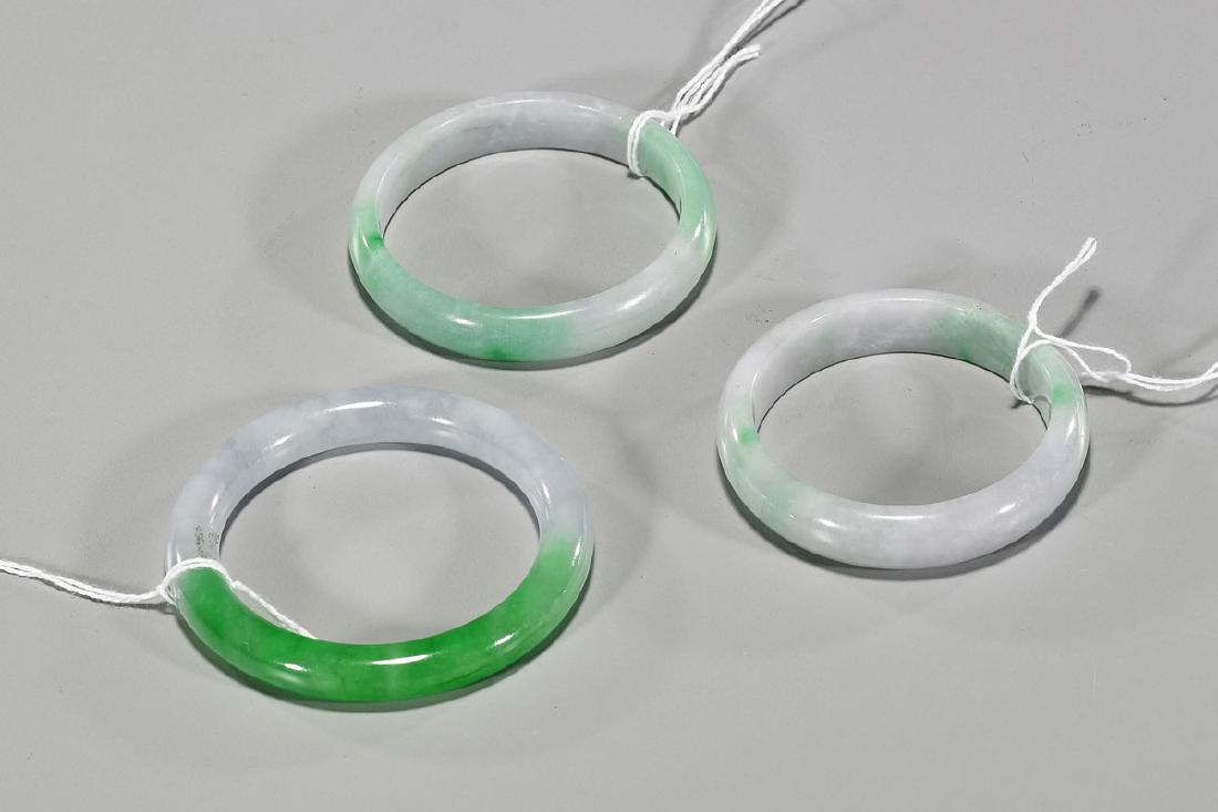 Three Chinese Jadeite Or Hardstone Bangles (1 of 1)
