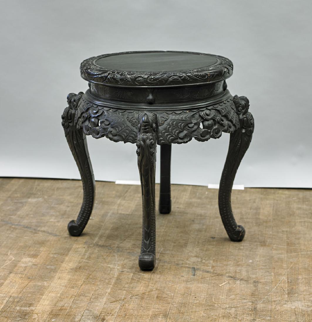 Antique Japanese Carved Wood Table