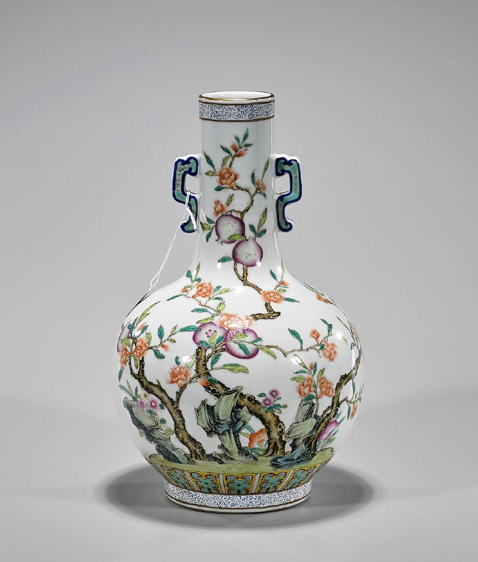Qing-Style Famille Rose Enameled Porcelain Vase (1 of 2)