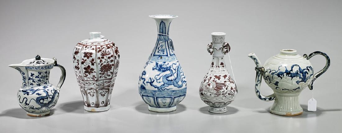 Group of Five Yuan-Style Porcelains (1 of 1)