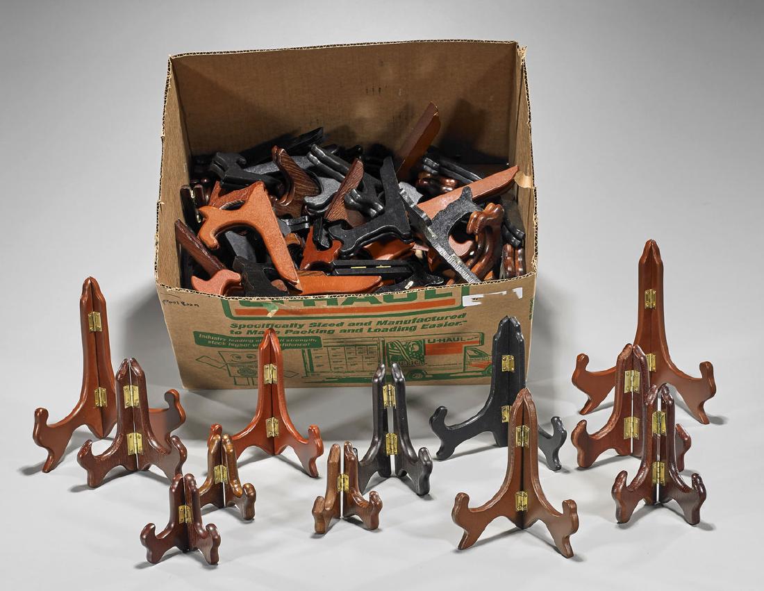 Large Collection of Wood Plate Stands (1 of 1)
