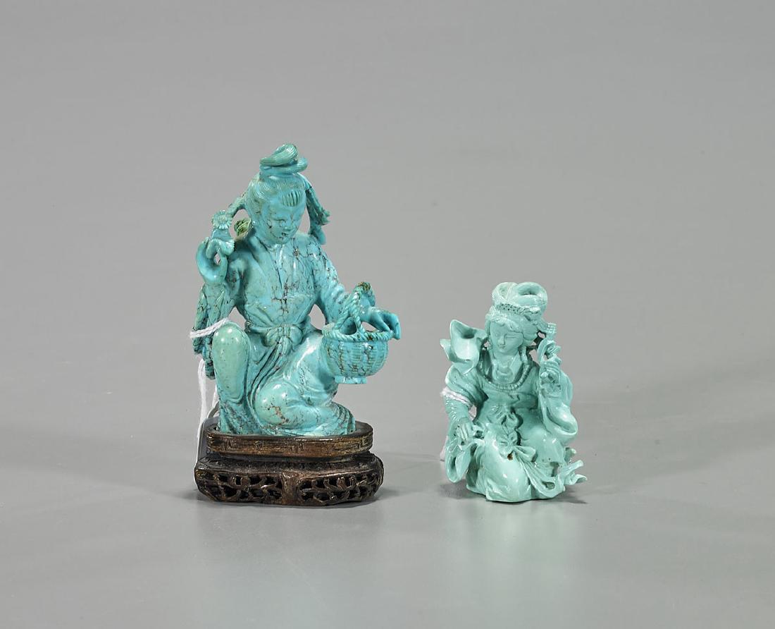 Two Old Carved Turquoise Figures (1 of 1)