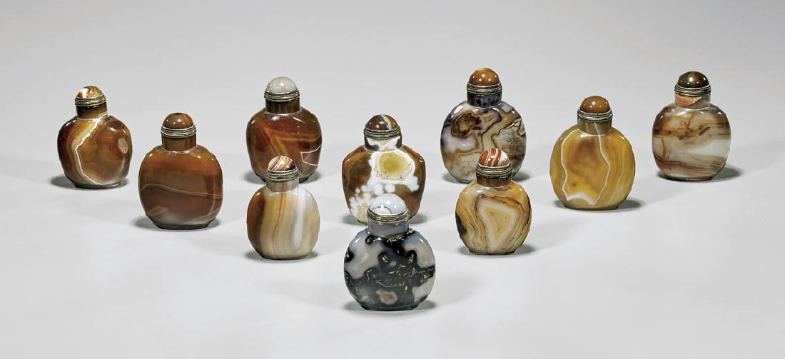 Collection of Ten Agate Snuff Bottles (1 of 2)