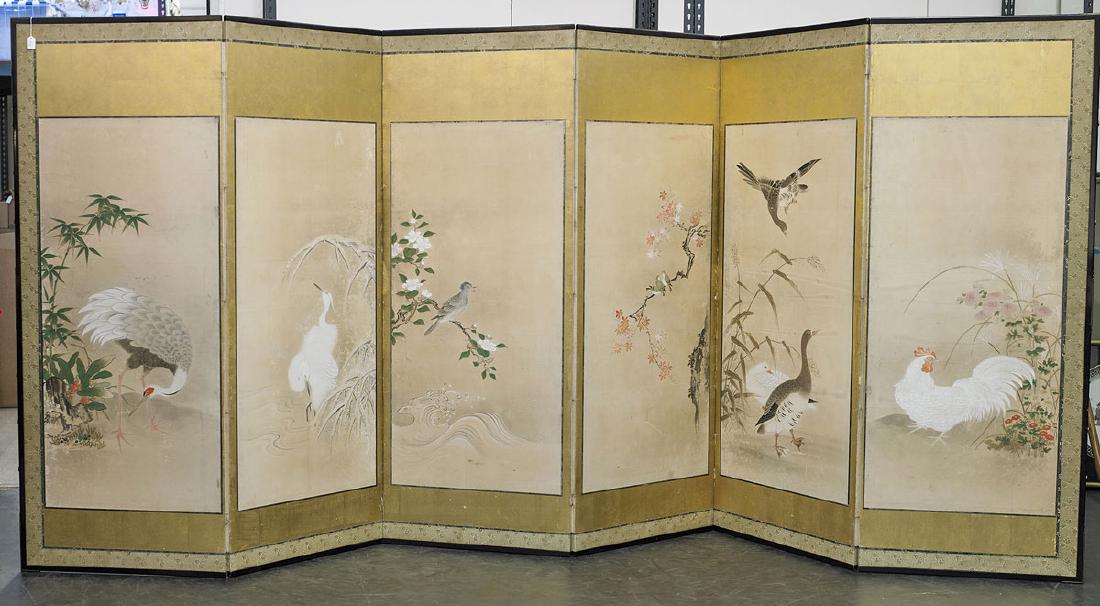 Antique Japanese Six-Panel Screen (1 of 1)