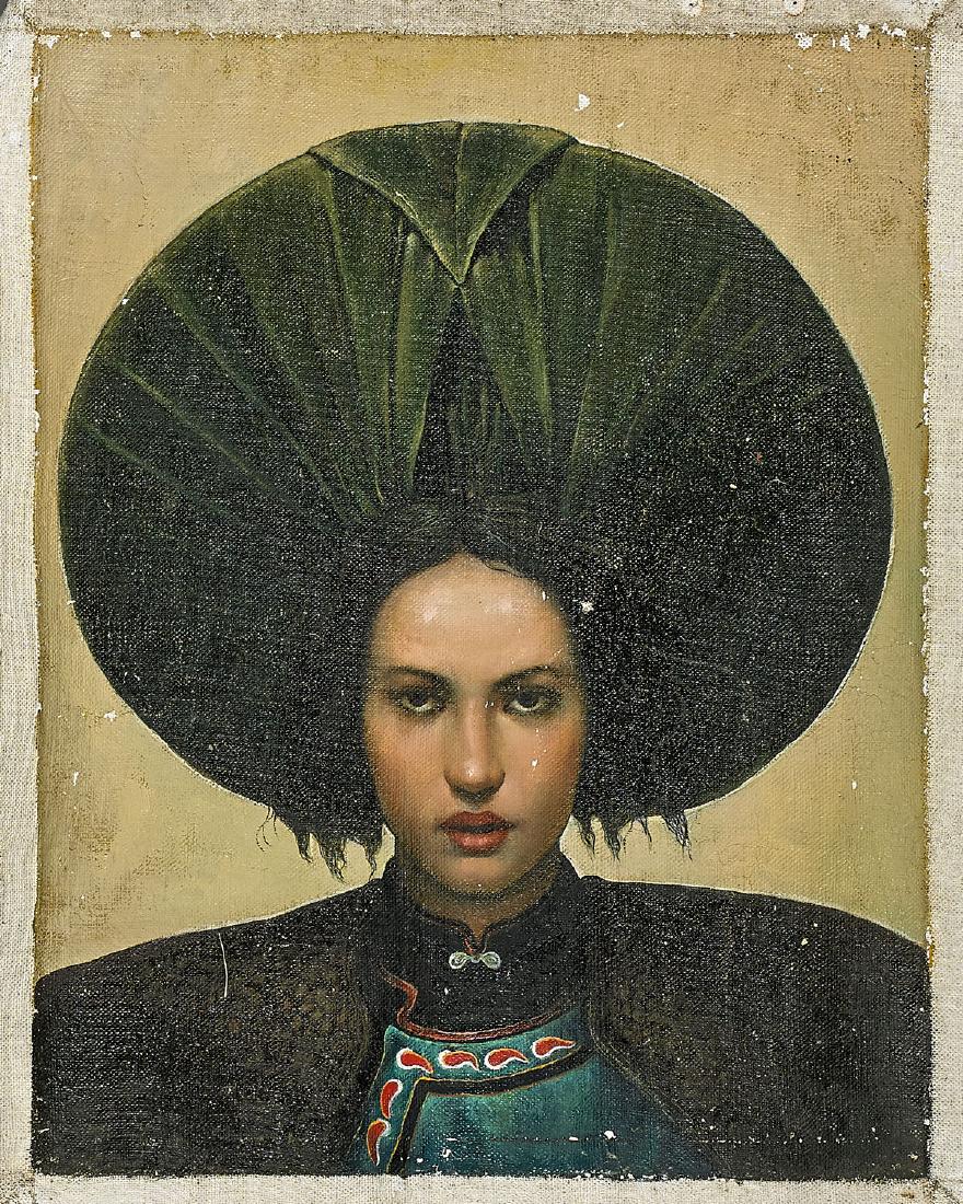 Two Contemporary Chinese Oil on Canvas Paintings (1 of 2)