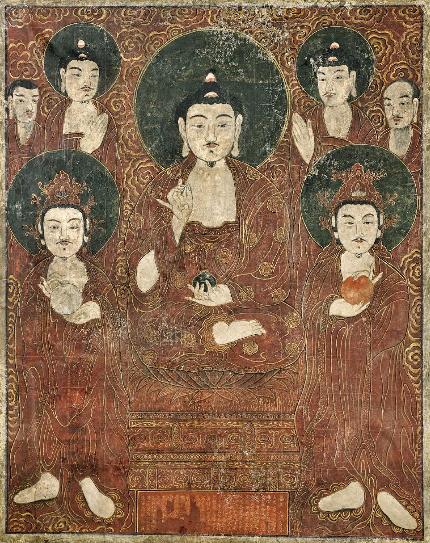 Large Antique Korean Buddhist Painting
