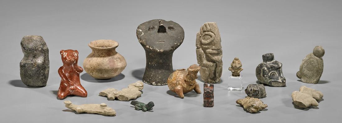 Collection of Pre-Columbian-Style Pottery and Stone (1 of 1)