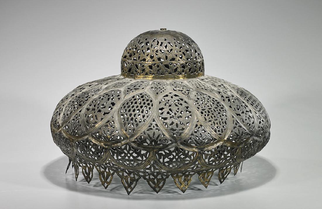 Elaborate Pierced Brass Lampshade (1 of 1)