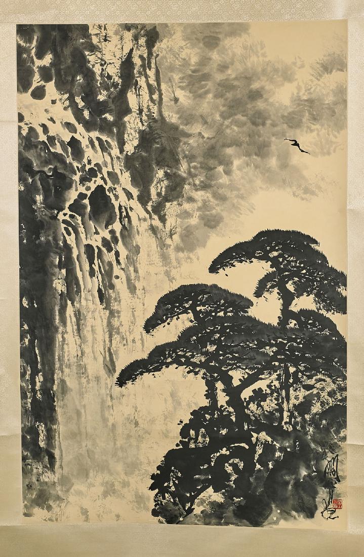 Contemporary Chinese Landscape Paper Scroll (1 of 2)