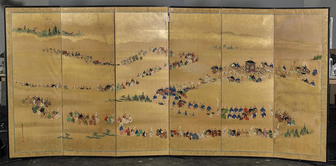Large Antique Japanese Screen: Kano School (1 of 2)