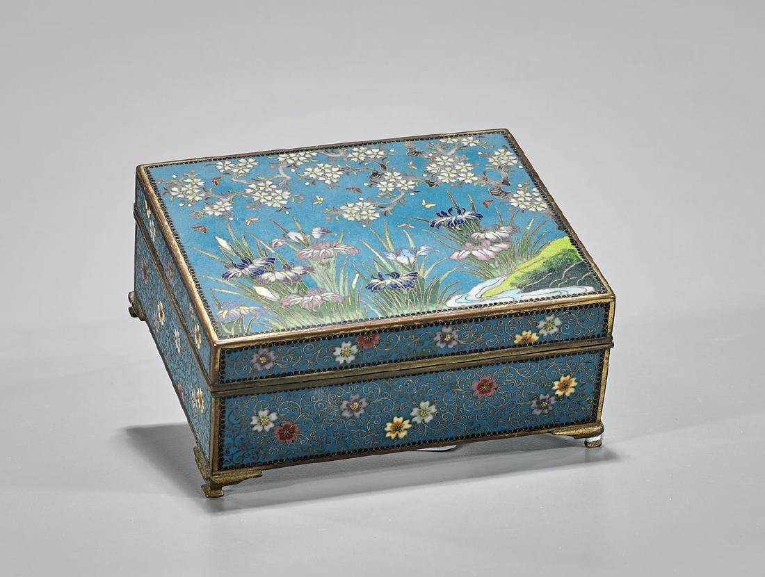 Antique Japanese Cloisonne Enamel Box (1 of 2)