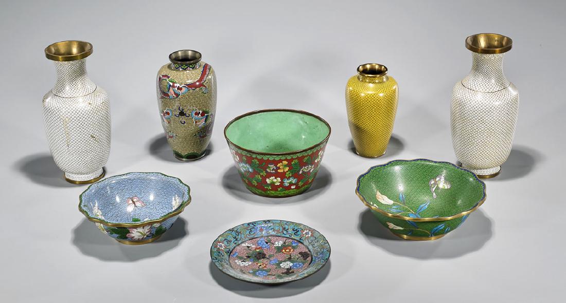 Group of Eight Old & Antique Chinese Cloisonne Enamel (1 of 1)
