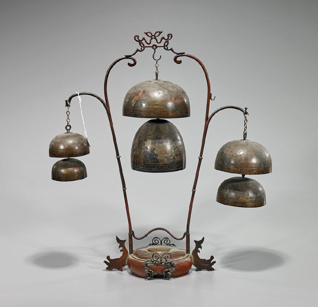 Antique Japanese Metal Hanging Bells (1 of 1)