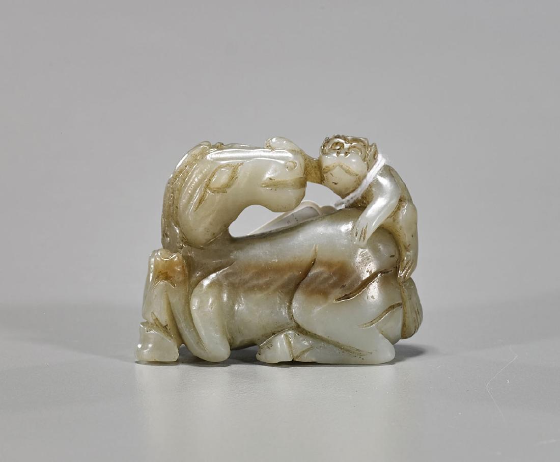 Chinese Carved Celadon Jade Group (1 of 1)