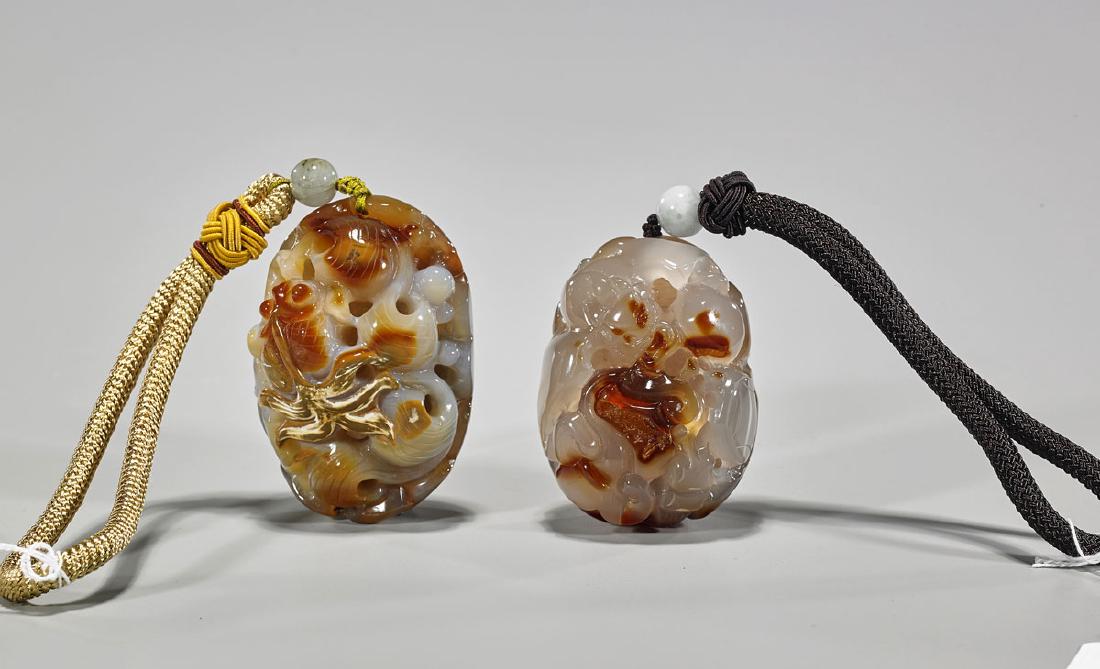 Two Chinese Carved Agate Toggles (1 of 1)
