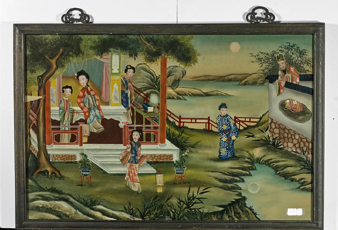 Old Chinese Reverse Glass Painting (1 of 1)