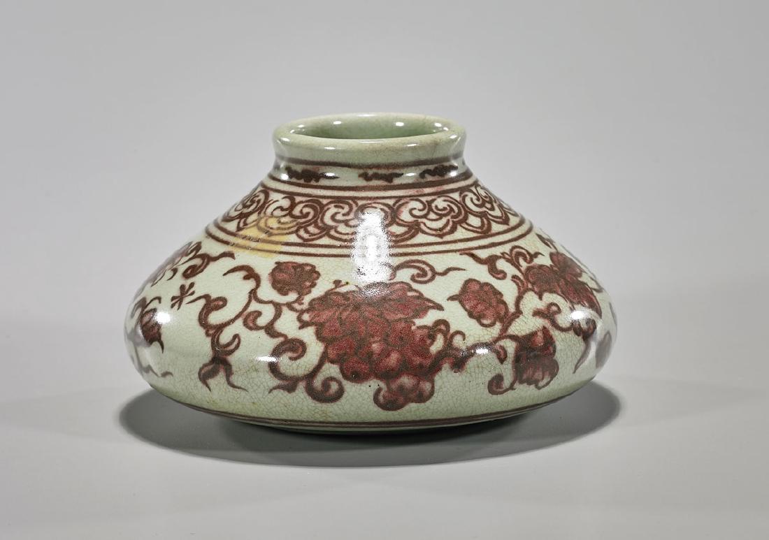 Old Chinese Red & Celadon Glazed Porcelain Vessel (1 of 2)