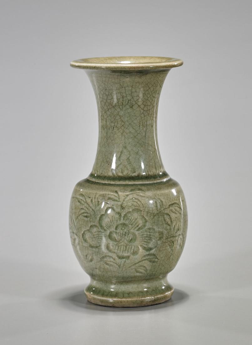 Chinese Song-Style Celadon Crackle Glazed Vase (1 of 2)