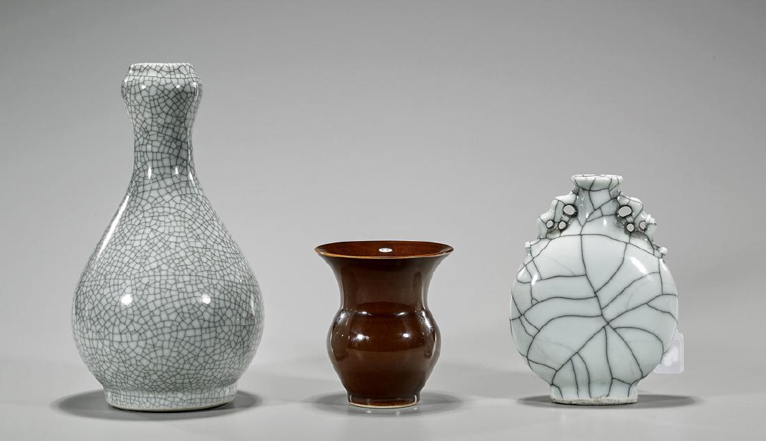 Three Ceramics: Moonflask & Two Vases (1 of 2)