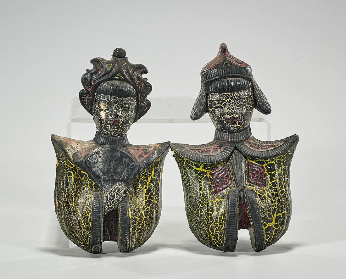 Pair of Chinese Ceramic Figural Tiles (1 of 1)