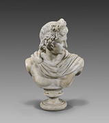 ANTIQUE ITALIAN ALABASTER BUST: Apollo Belvedere (1 of 3)