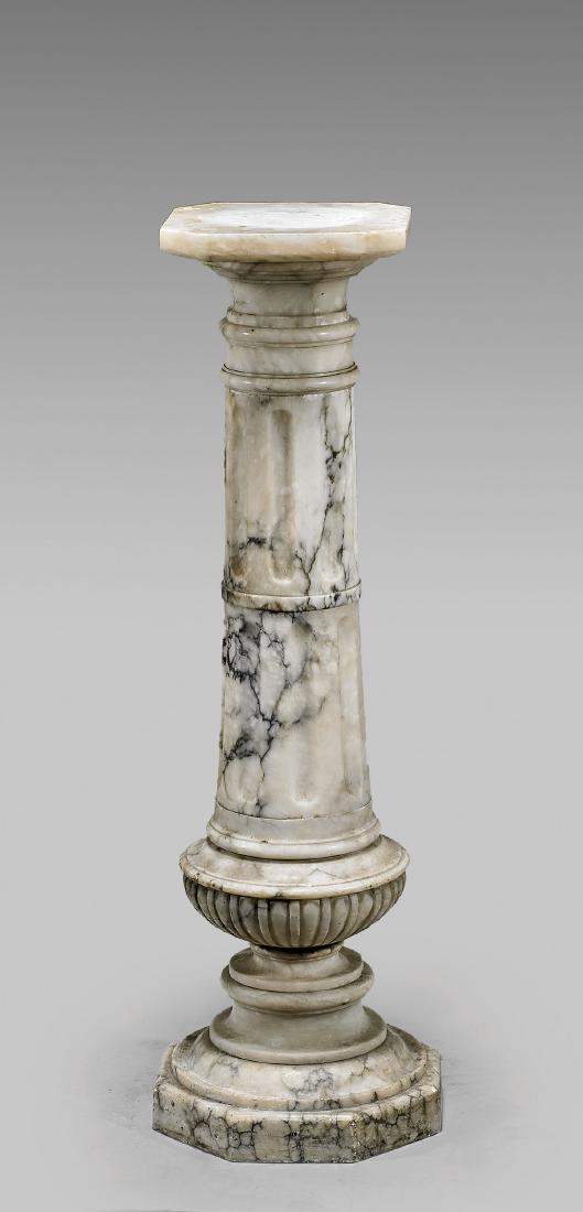 TALL MARBLE DORIC COLUMN PEDESTAL (1 of 1)