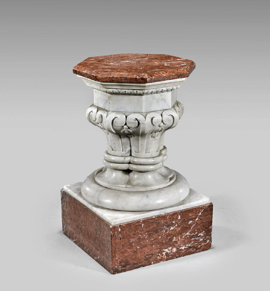 ELABORATELY CARVED MARBLE PEDESTAL (1 of 1)