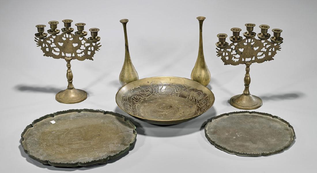 Group of Seven Various Chinese & Japanese Metalwork (1 of 1)