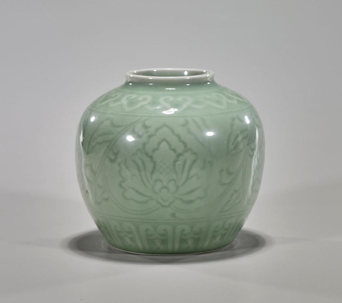 Chinese Celadon Glazed Jar (1 of 2)