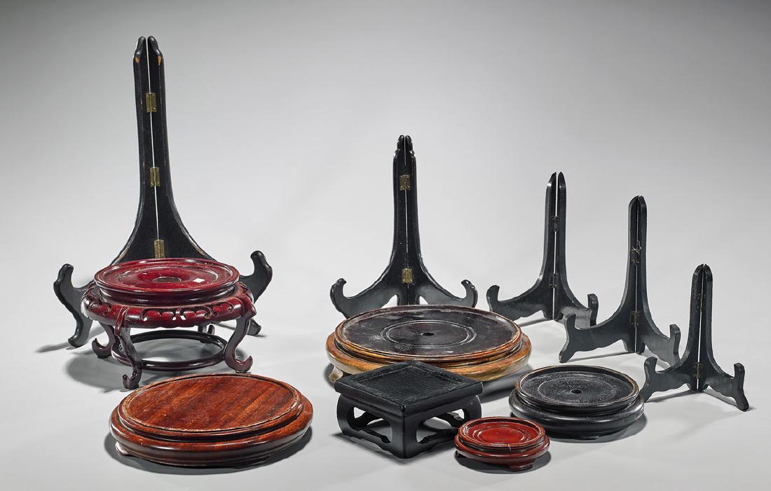Group of Thirteen Various Wood Stands & Pedestal (1 of 2)