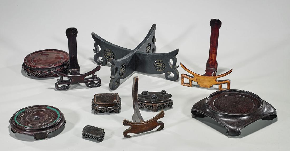 Group of Ten Various Chinese Wood Stands (1 of 1)