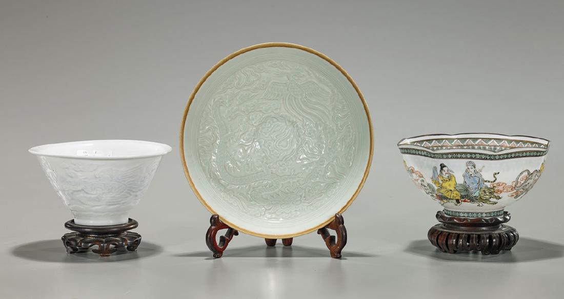 Group of Three Various Chinese Porcelain Bowls (1 of 2)