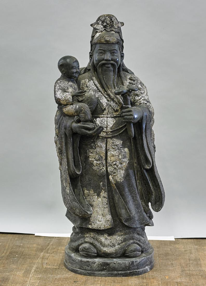 Massive & Heavy Chinese Parcel-Gilt Bronze Figure (1 of 1)