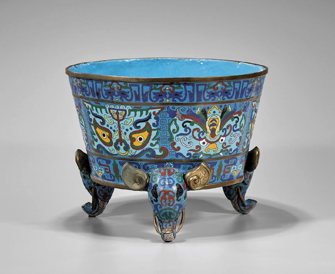 Chinese Cloisonné Enamel Tripod Vessel (1 of 2)