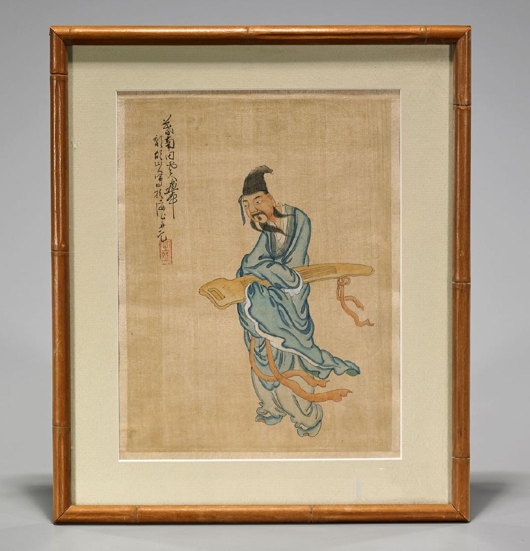 Group of Seven Old Chinese Paintings on Silk (1 of 7)