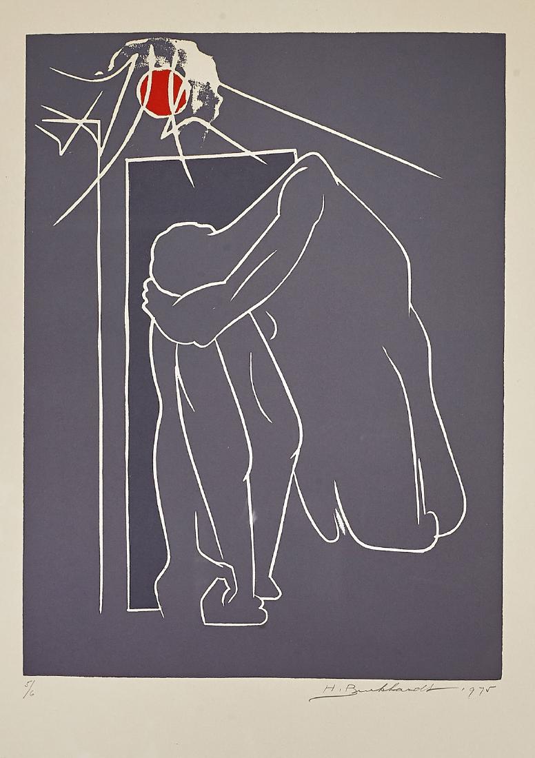 Figural Abstract Print by Hans Burkhardt (1 of 2)