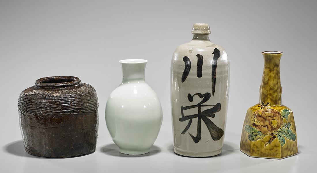 Group of Four Old & Antique Japanese Ceramic Vases (1 of 2)