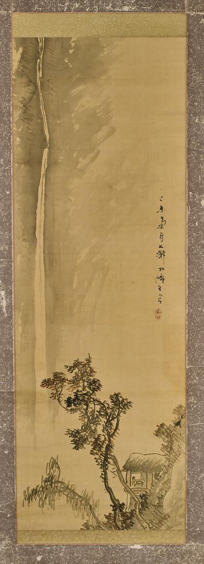 Old Japanese Silk Scroll: Waterfall (1 of 2)