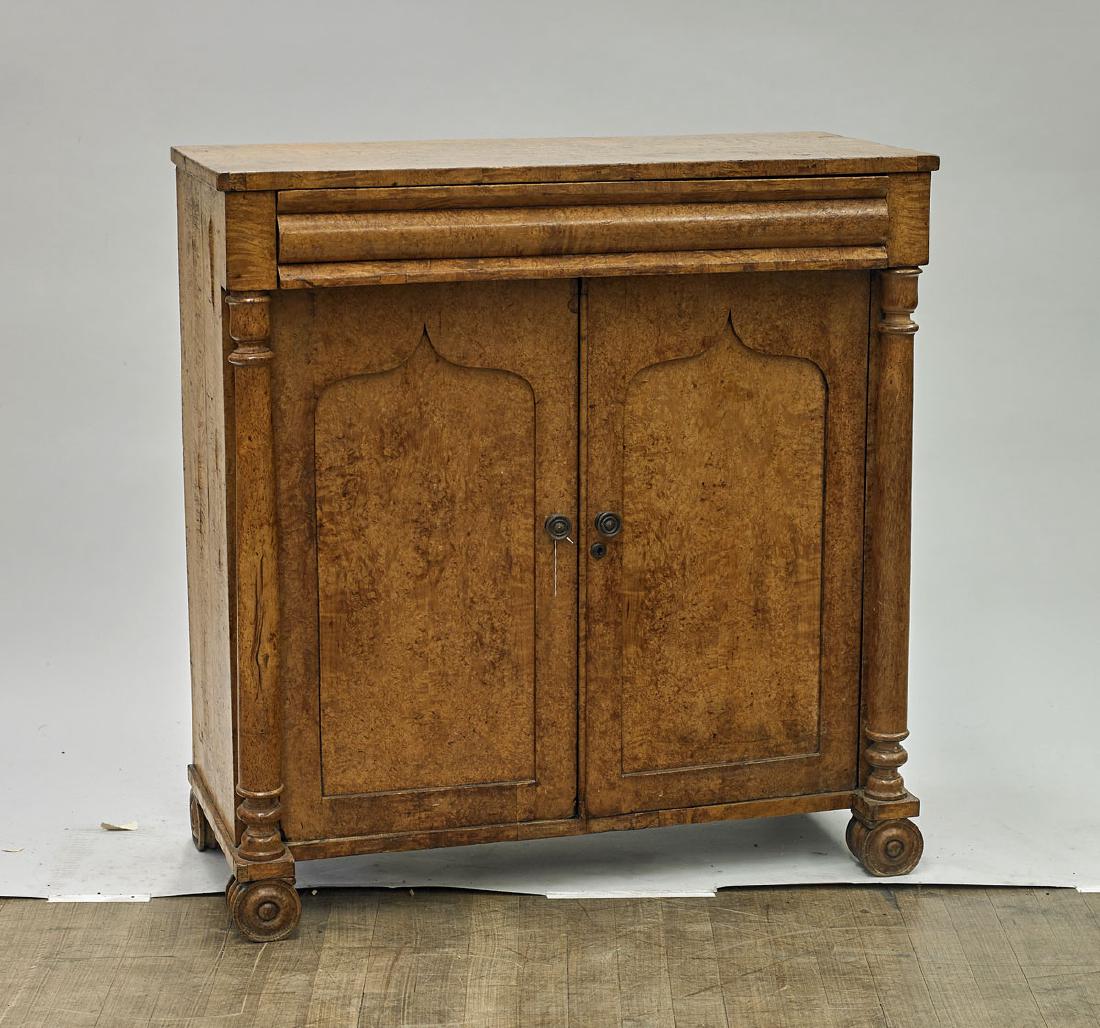 Antique Biedermeier-Style Wood Console Cabinet (1 of 2)