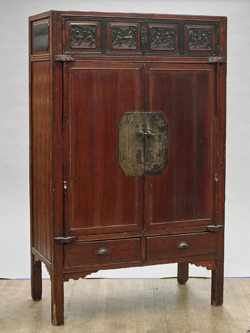 Antique Chinese Carved Wood Cabinet (1 of 2)