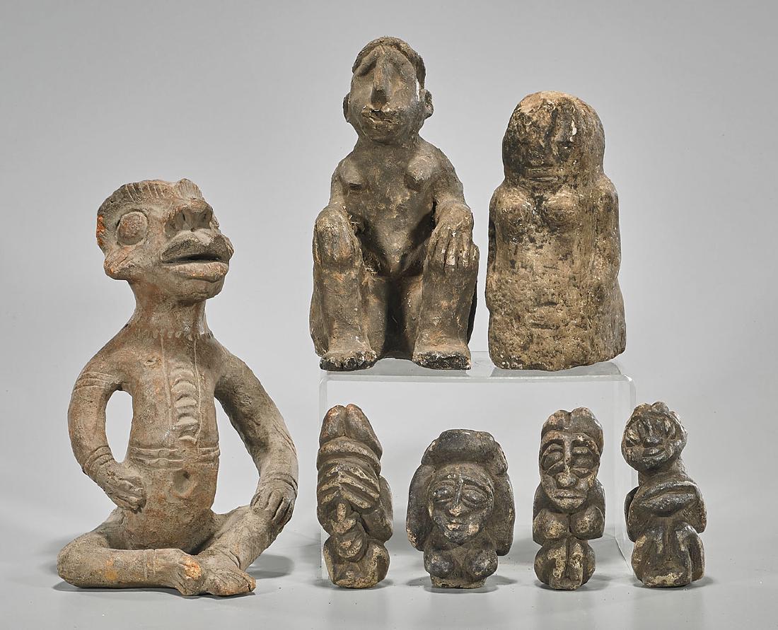 Group of Seven African Pottery Figures (1 of 1)