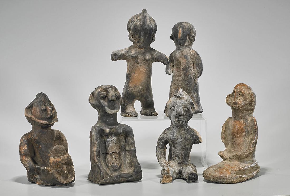 Group of Six African Pottery Figures (1 of 1)