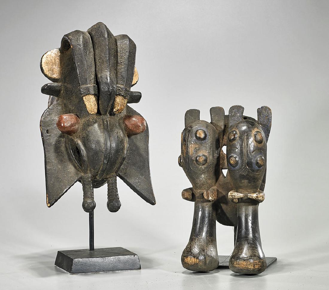 Two African Carved Wood Animal Masks (1 of 1)