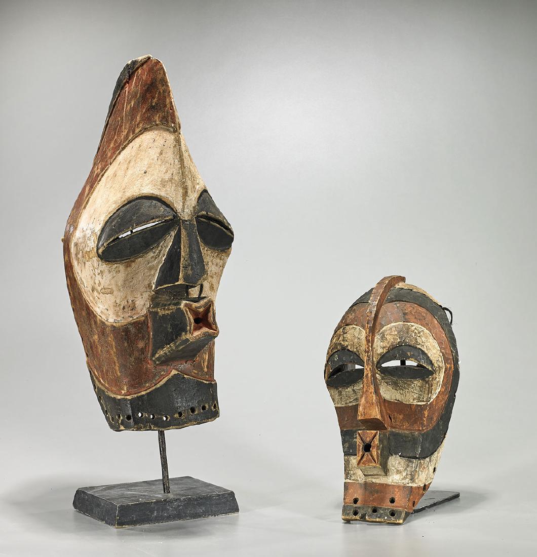 Two Songye Polychrome Wood 'Kifwebe' Masks (1 of 1)