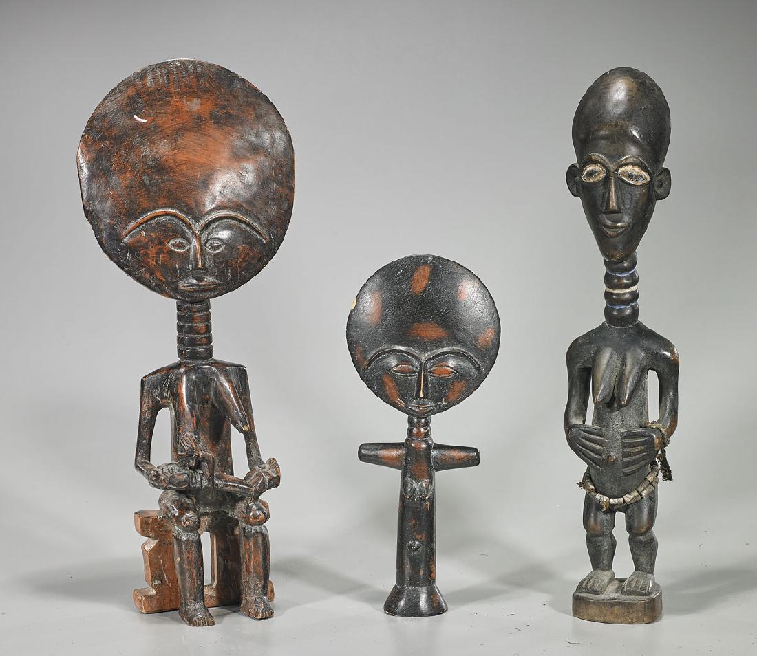 Group of Three Asante Carved Wood Figures (1 of 1)