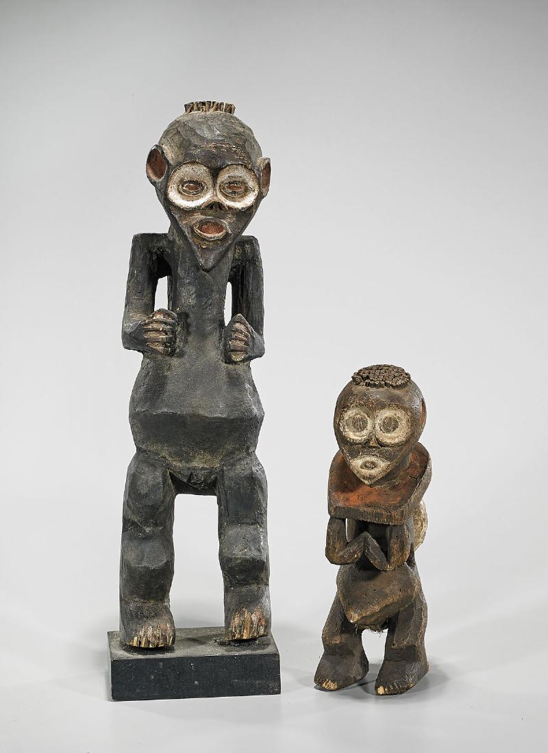 Two Mambila Polychrome Wood Figures (1 of 1)